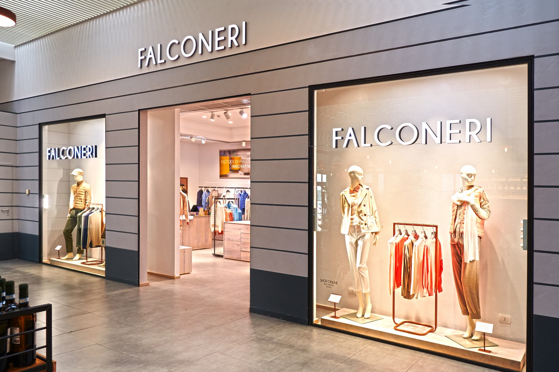 Insegna luminosa retail Falconeri Verona